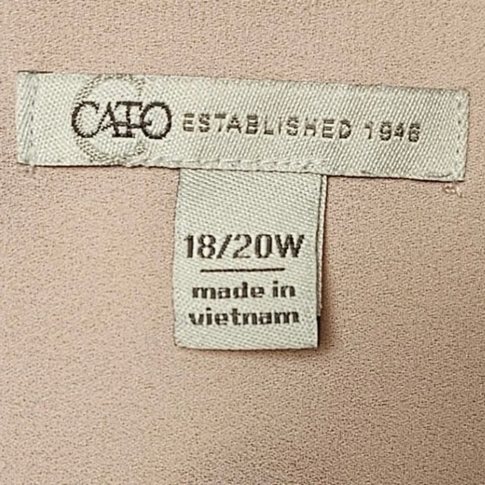Cato Womens Plus Size 18/20W Polka‎ Dot Sleeveless V-Neck Blouse Tan Rust
